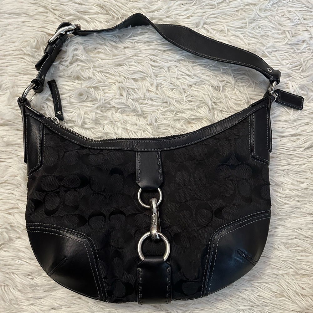 Coach Hampton Signature Hobo Shoulder Bag Y2K Purse